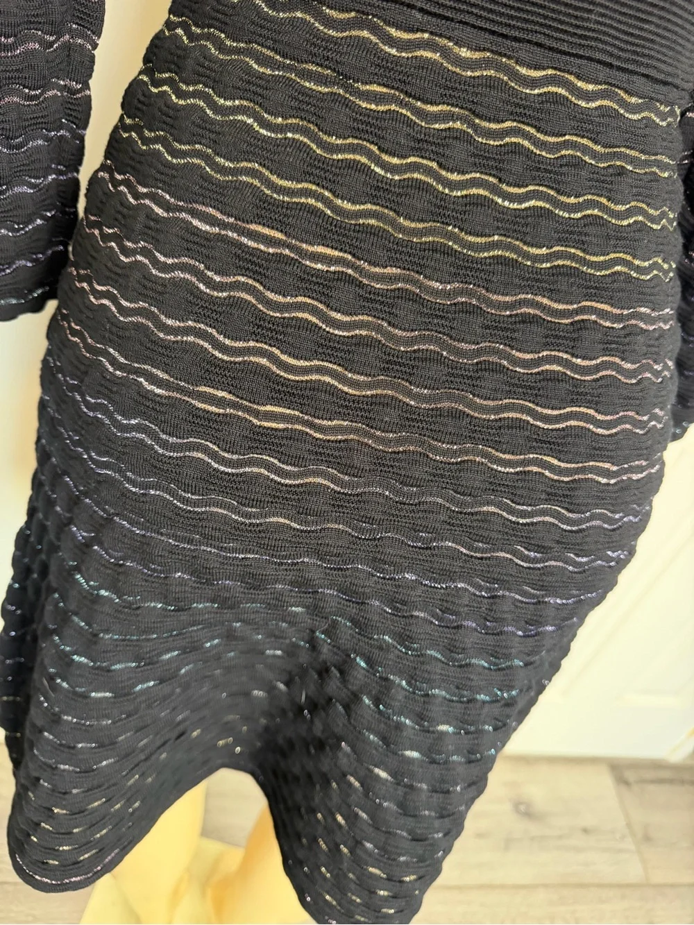 Kate Spade Scallop Shine long sleeve fit flare Sweater Dress size xs